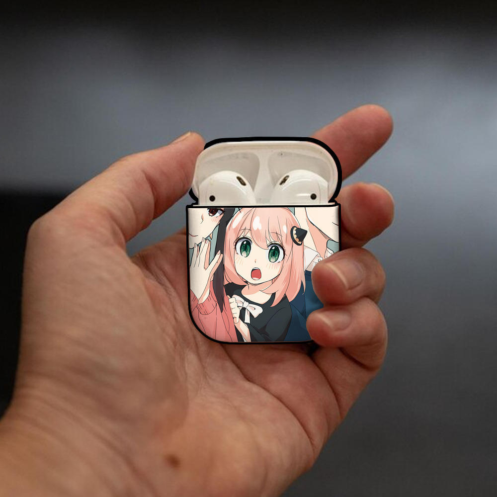 SPY×FAMILY间谍家家酒 AirPods 第2世代保護ケース ハードシェル ブラック 耐衝撃・防指紋・カラビナ付き