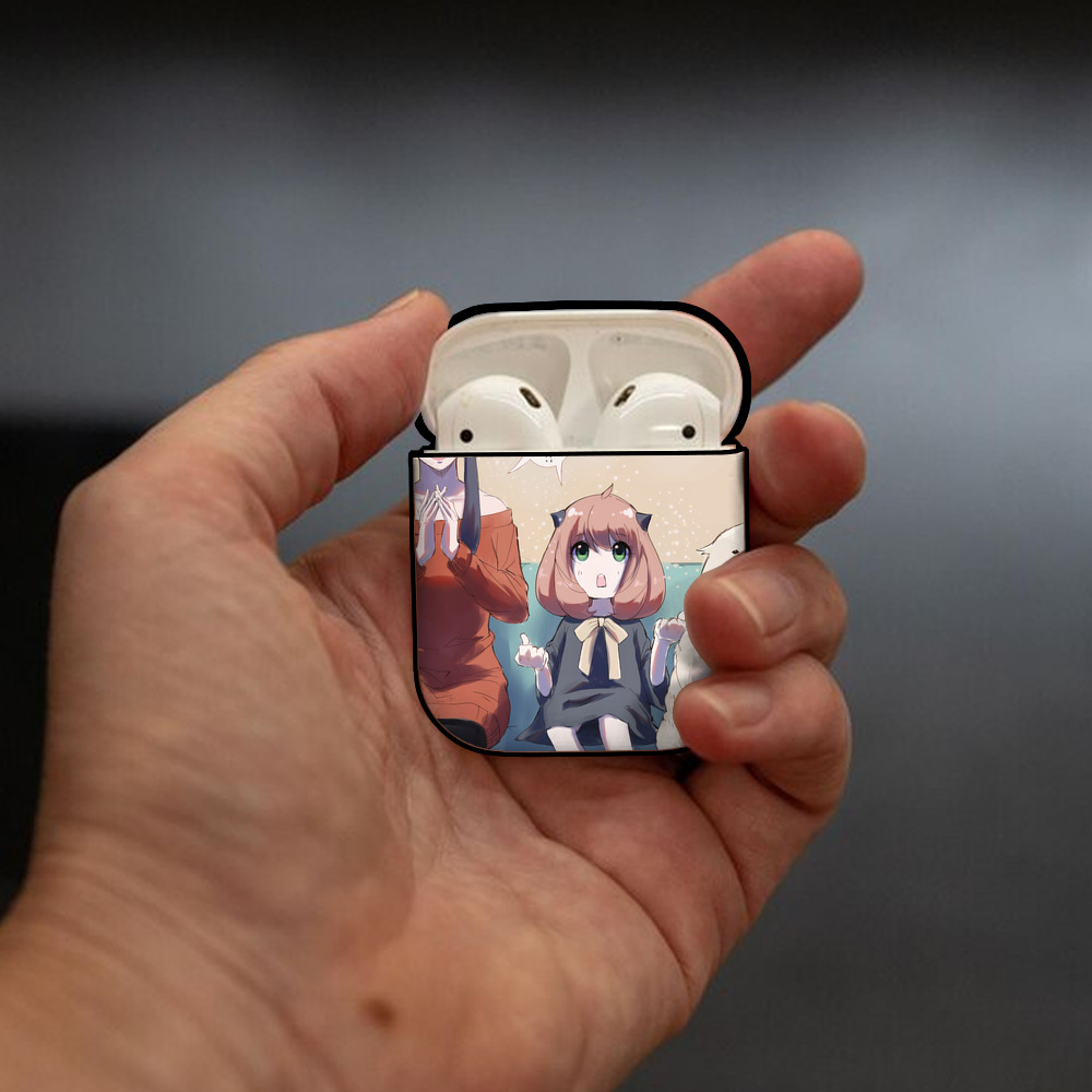 SPY×FAMILY间谍家家酒 AirPods 第2世代保護ケース ハードシェル ブラック 耐衝撃・防指紋・カラビナ付き