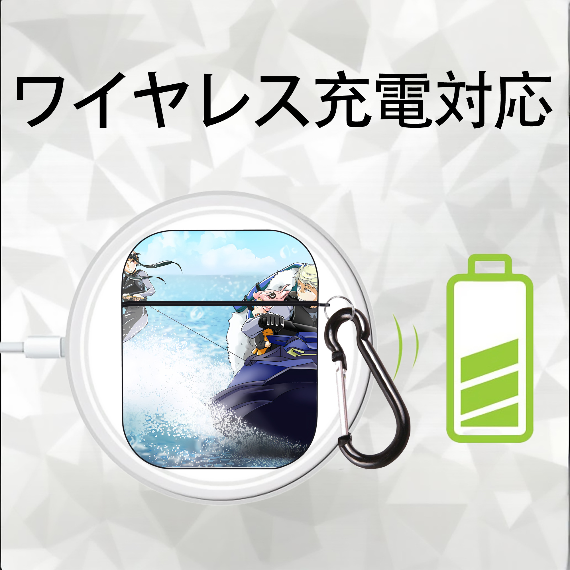 SPY×FAMILY间谍家家酒 AirPods 第2世代保護ケース ハードシェル ブラック 耐衝撃・防指紋・カラビナ付き