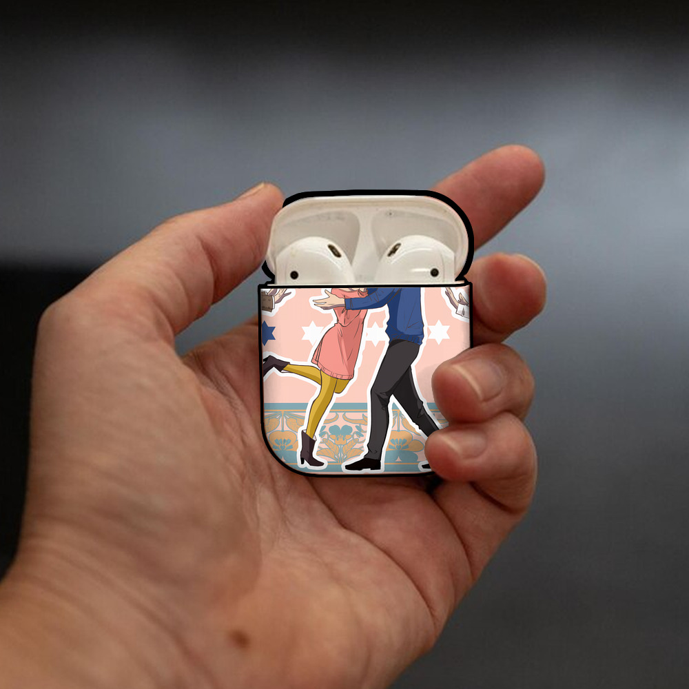 SPY×FAMILY间谍家家酒 AirPods 第2世代保護ケース ハードシェル ブラック 耐衝撃・防指紋・カラビナ付き