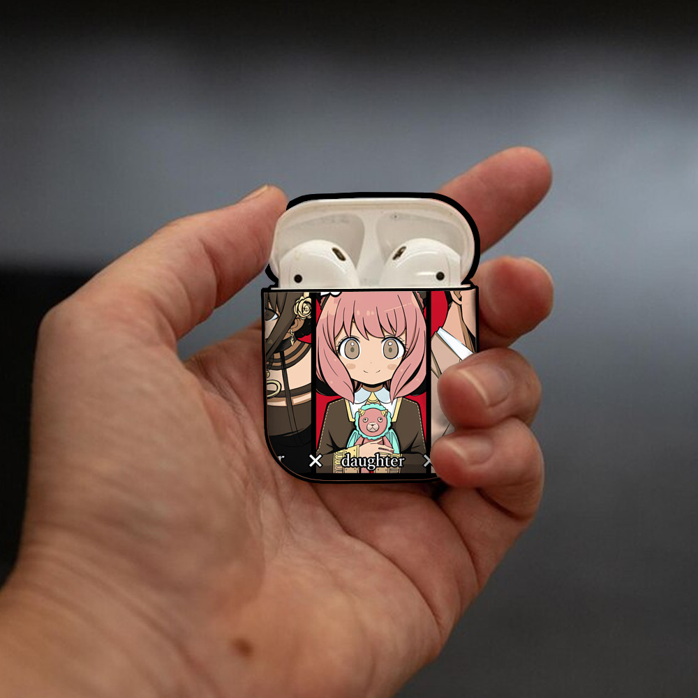 SPY×FAMILY间谍家家酒 AirPods 第2世代保護ケース ハードシェル ブラック 耐衝撃・防指紋・カラビナ付き