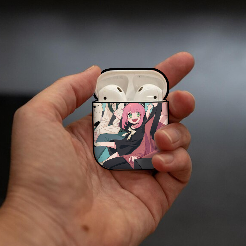 SPY×FAMILY间谍家家酒 AirPods 第2世代保護ケース ハードシェル ブラック 耐衝撃・防指紋・カラビナ付き
