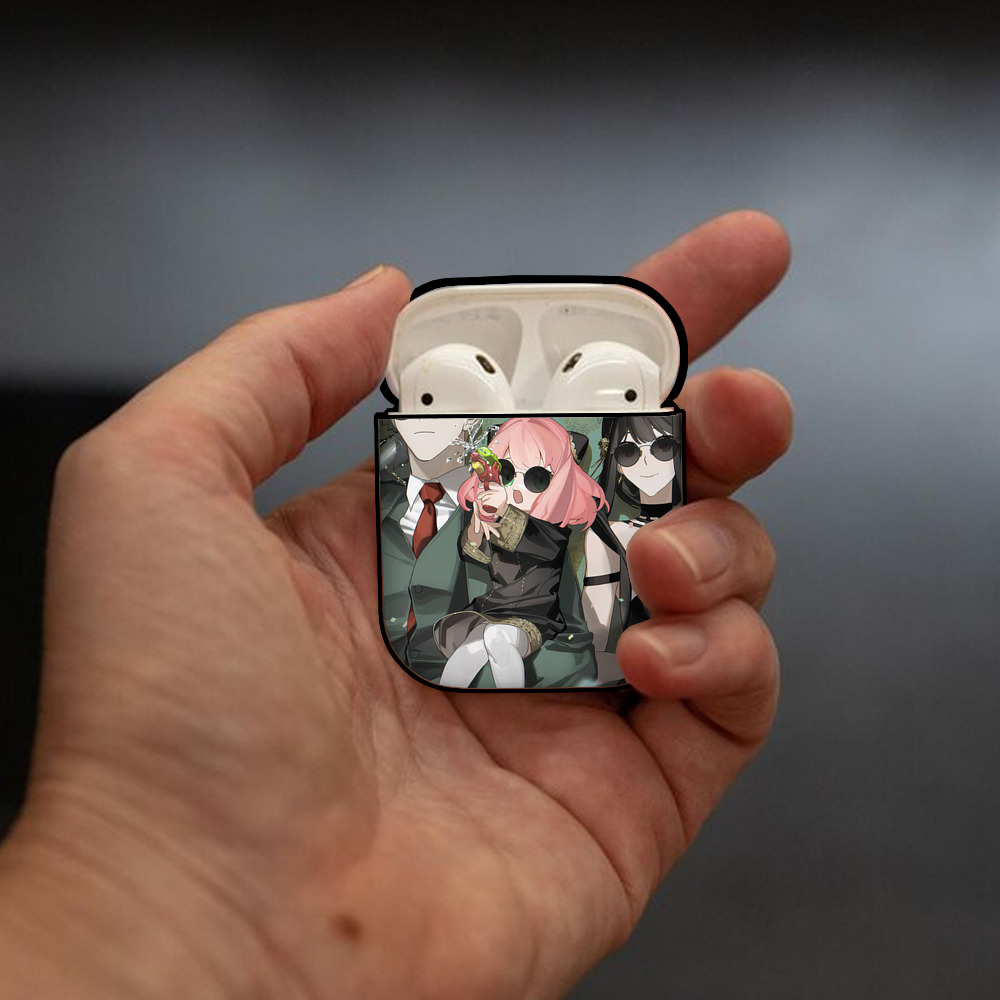SPY×FAMILY间谍家家酒 AirPods 第2世代保護ケース ハードシェル ブラック 耐衝撃・防指紋・カラビナ付き