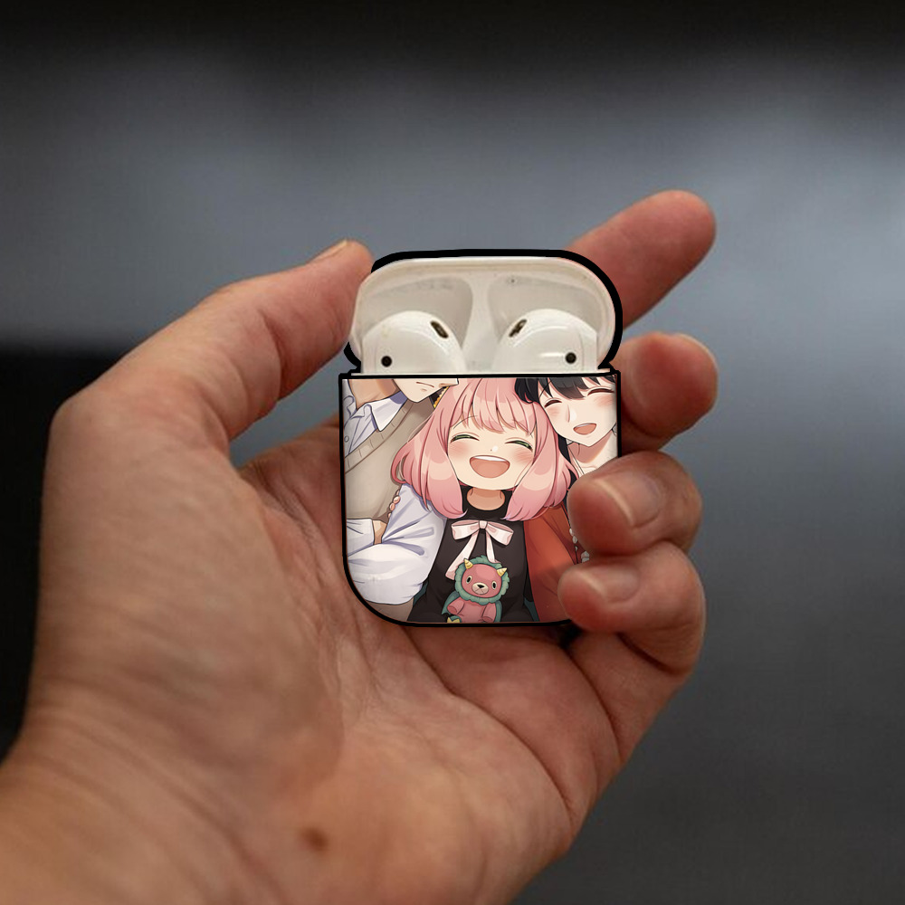 SPY×FAMILY间谍家家酒 AirPods 第2世代保護ケース ハードシェル ブラック 耐衝撃・防指紋・カラビナ付き