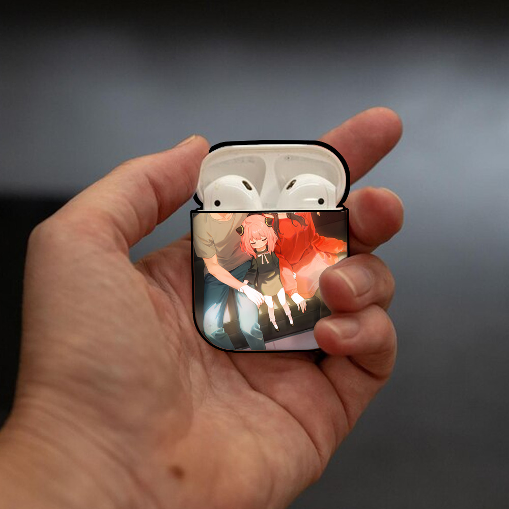 SPY×FAMILY间谍家家酒 AirPods 第2世代保護ケース ハードシェル ブラック 耐衝撃・防指紋・カラビナ付き