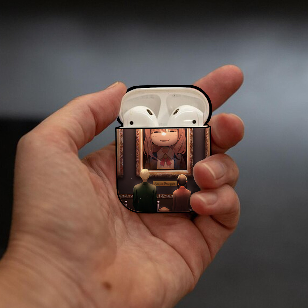 SPY×FAMILY间谍家家酒 AirPods 第2世代保護ケース ハードシェル ブラック 耐衝撃・防指紋・カラビナ付き