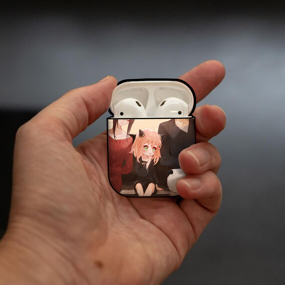 SPY×FAMILY间谍家家酒 AirPods 第2世代保護ケース ハードシェル ブラック 耐衝撃・防指紋・カラビナ付き