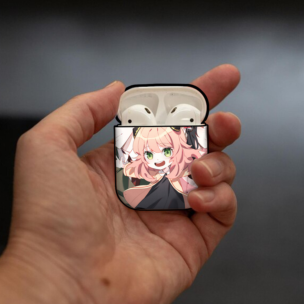 SPY×FAMILY间谍家家酒 AirPods 第2世代保護ケース ハードシェル ブラック 耐衝撃・防指紋・カラビナ付き
