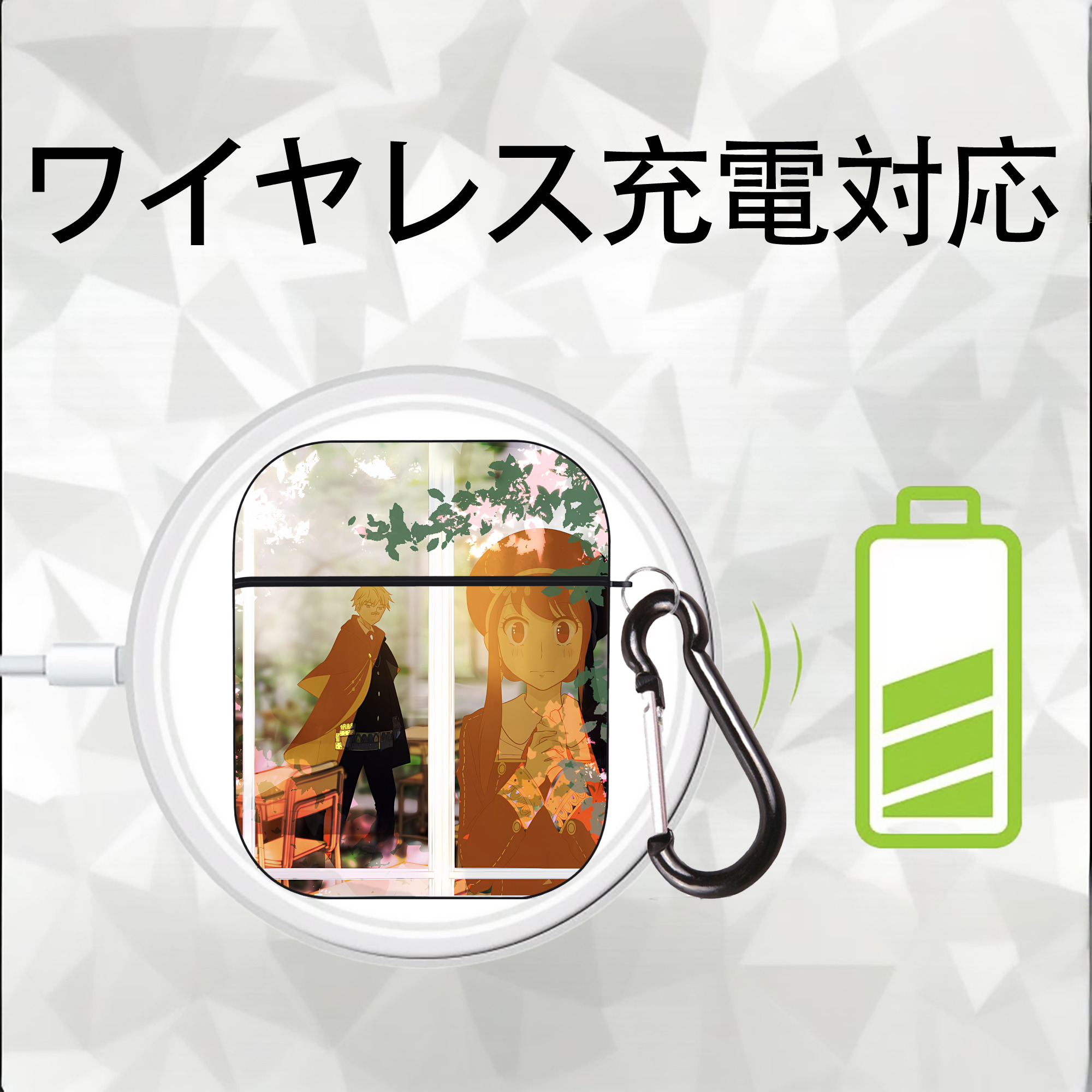 SPY×FAMILY间谍家家酒 AirPods 第2世代保護ケース ハードシェル ブラック 耐衝撃・防指紋・カラビナ付き