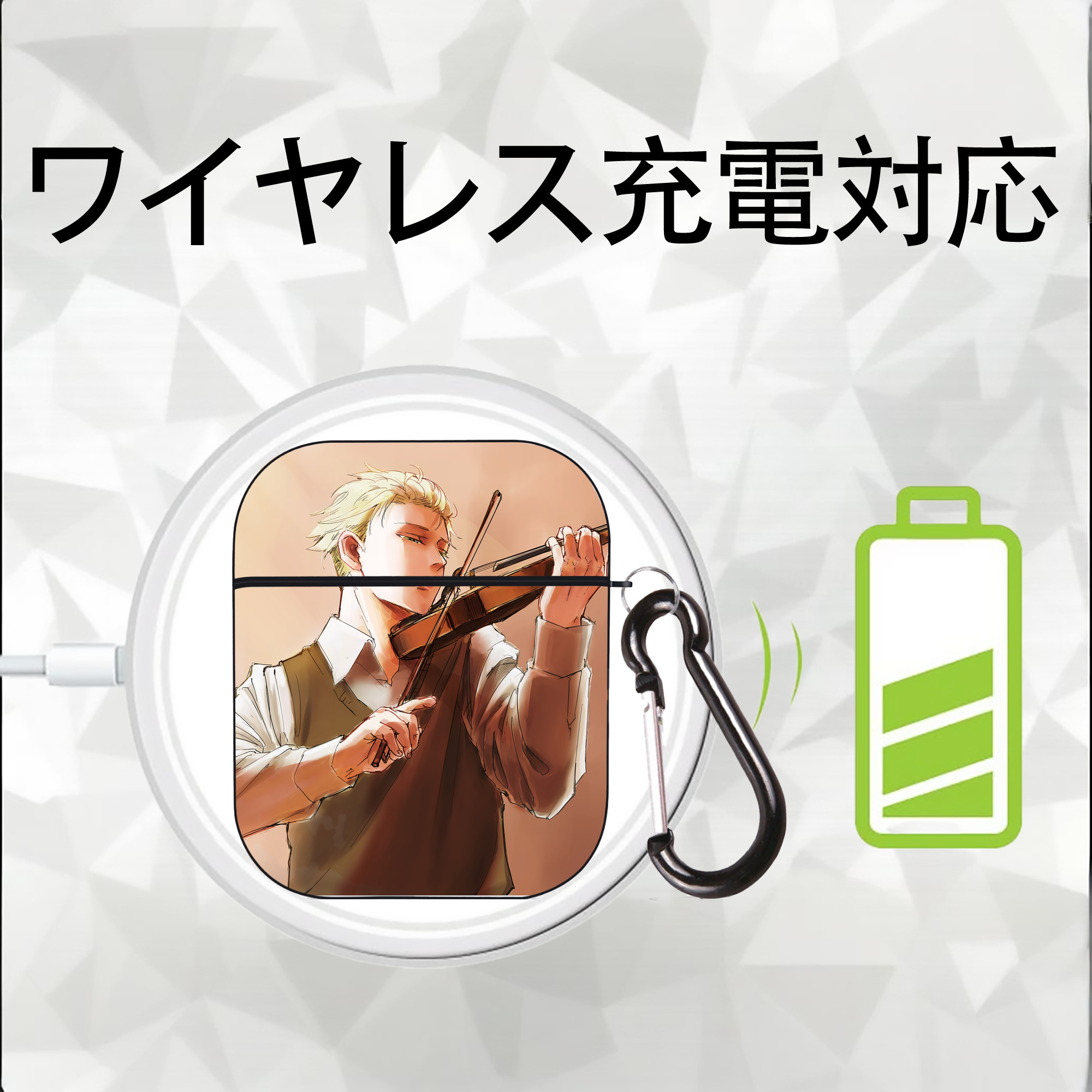 SPY×FAMILY间谍家家酒 AirPods 第2世代保護ケース ハードシェル ブラック 耐衝撃・防指紋・カラビナ付き