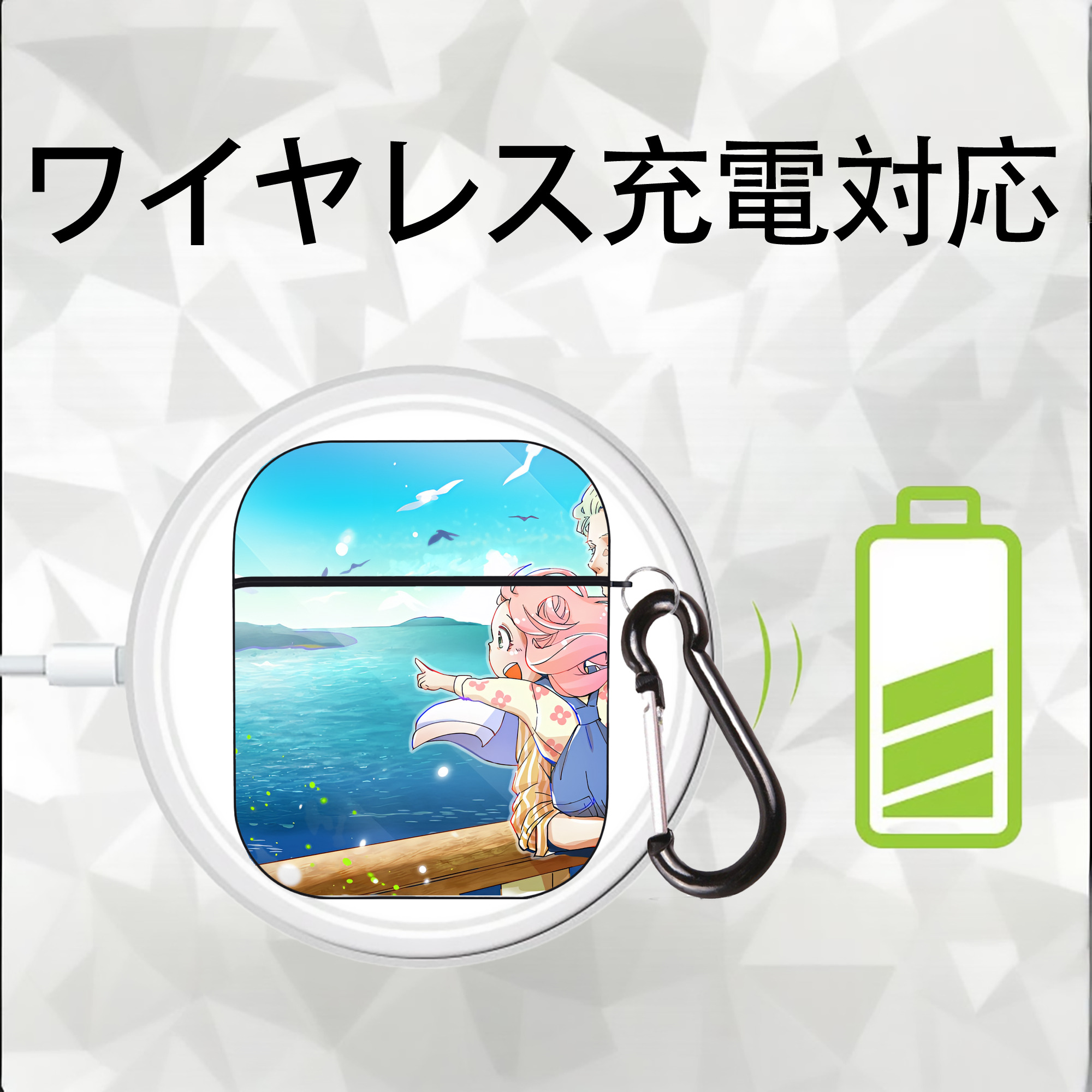 SPY×FAMILY间谍家家酒 AirPods 第2世代保護ケース ハードシェル ブラック 耐衝撃・防指紋・カラビナ付き