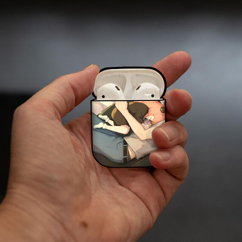 SPY×FAMILY间谍家家酒 AirPods 第2世代保護ケース ハードシェル ブラック 耐衝撃・防指紋・カラビナ付き