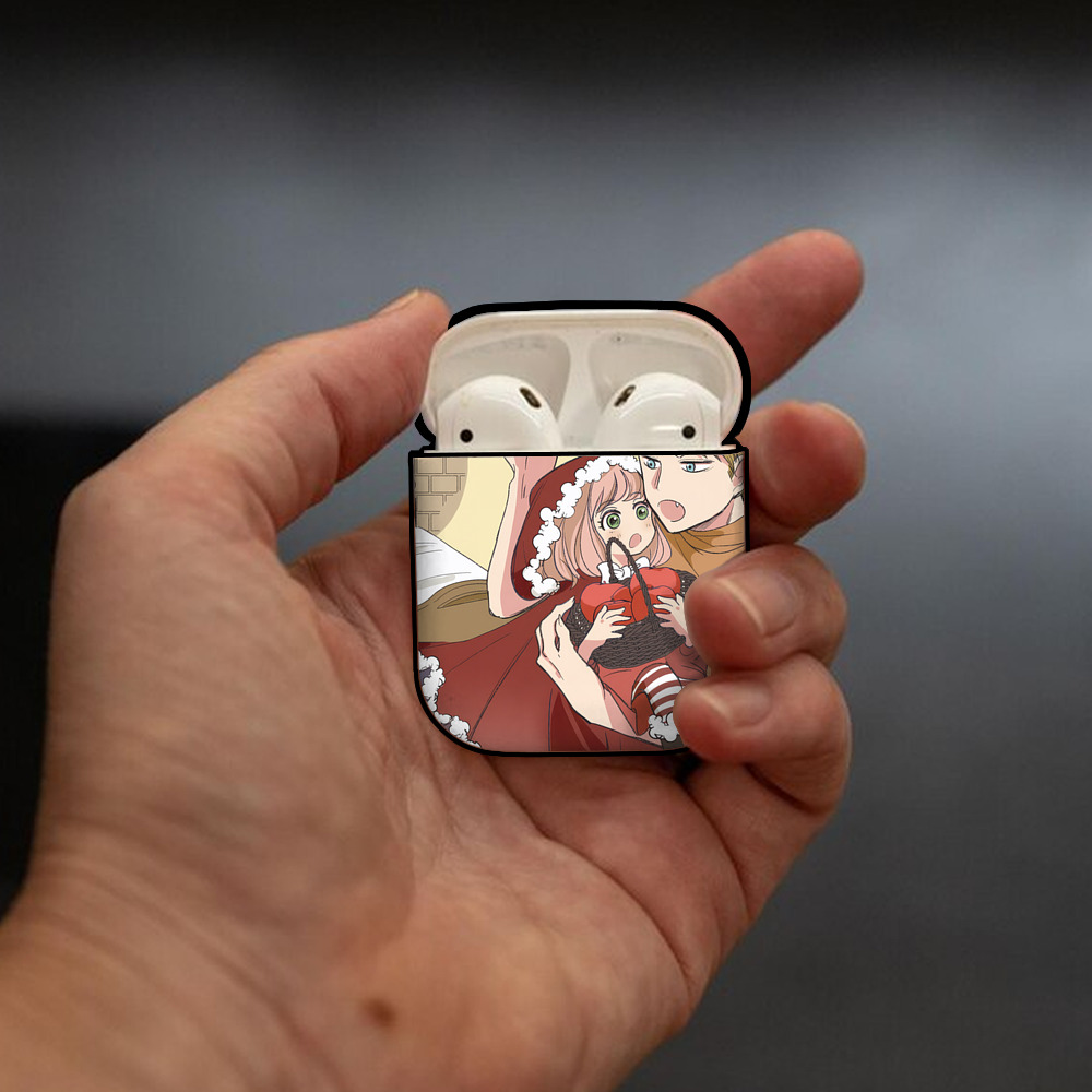 SPY×FAMILY间谍家家酒 AirPods 第2世代保護ケース ハードシェル ブラック 耐衝撃・防指紋・カラビナ付き
