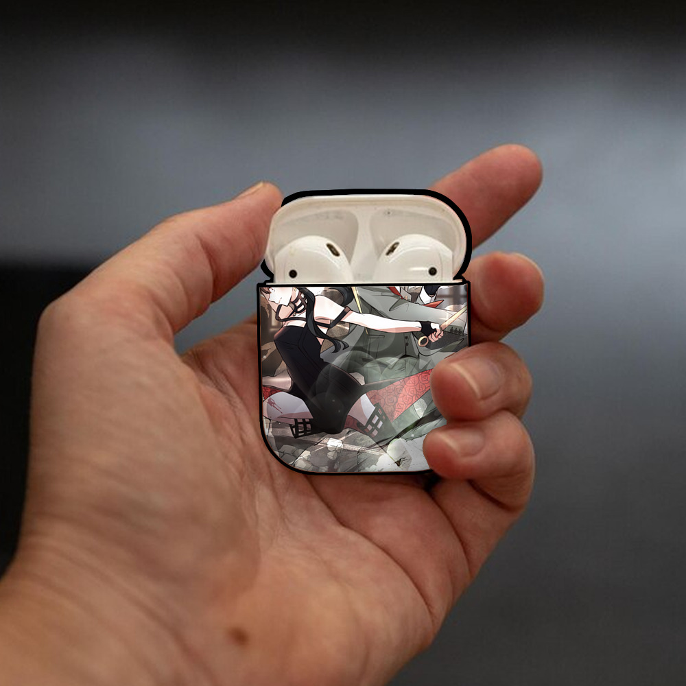 SPY×FAMILY间谍家家酒 AirPods 第2世代保護ケース ハードシェル ブラック 耐衝撃・防指紋・カラビナ付き