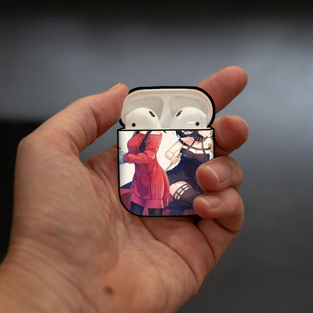 SPY×FAMILY间谍家家酒 AirPods 第2世代保護ケース ハードシェル ブラック 耐衝撃・防指紋・カラビナ付き
