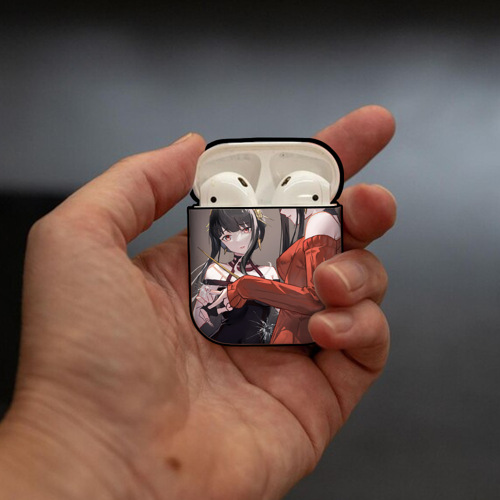 SPY×FAMILY间谍家家酒 AirPods 第2世代保護ケース ハードシェル ブラック 耐衝撃・防指紋・カラビナ付き