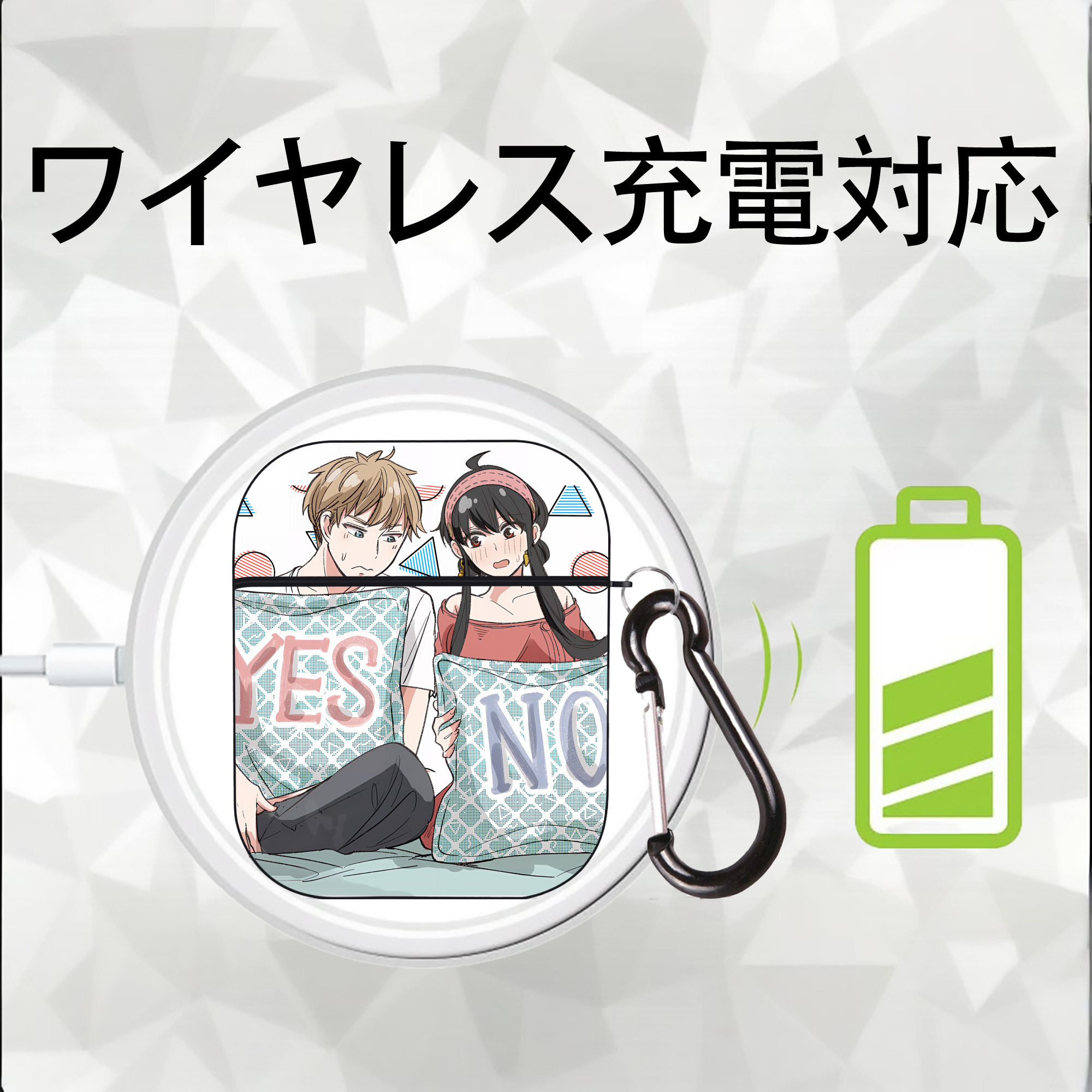 SPY×FAMILY间谍家家酒 AirPods 第2世代保護ケース ハードシェル ブラック 耐衝撃・防指紋・カラビナ付き