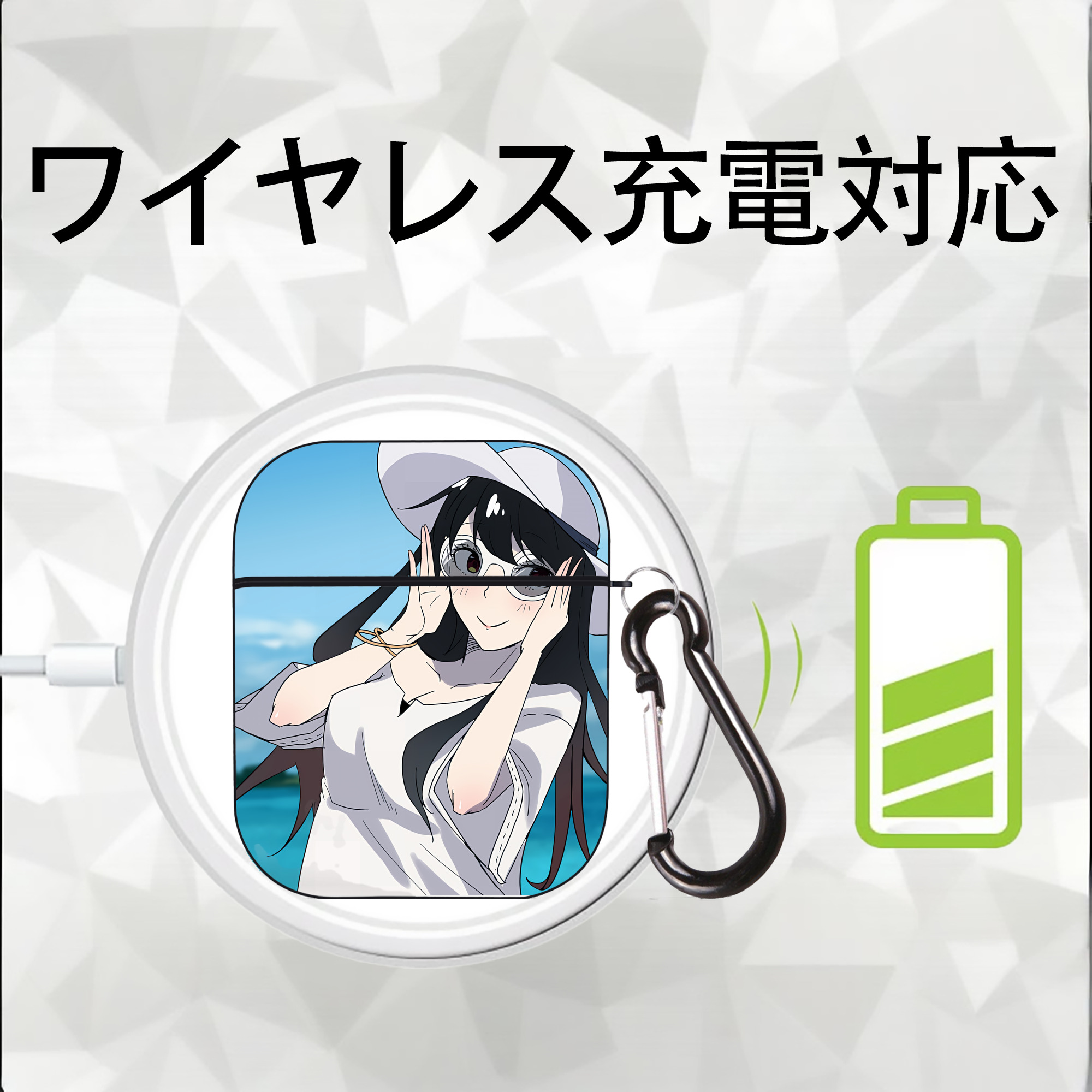 SPY×FAMILY间谍家家酒 AirPods 第2世代保護ケース ハードシェル ブラック 耐衝撃・防指紋・カラビナ付き