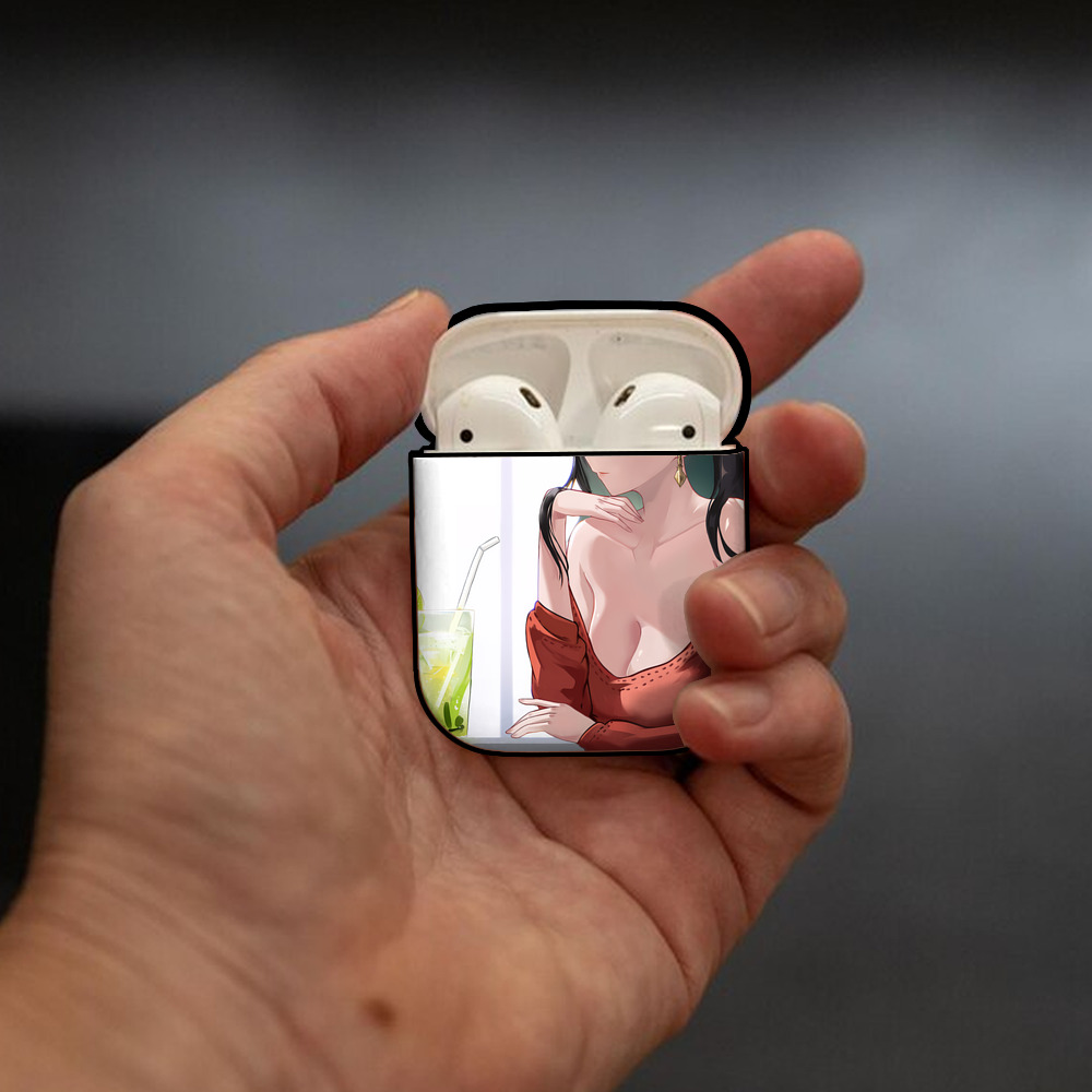SPY×FAMILY间谍家家酒 AirPods 第2世代保護ケース ハードシェル ブラック 耐衝撃・防指紋・カラビナ付き