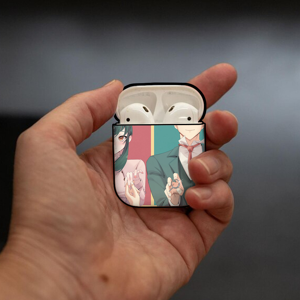 SPY×FAMILY间谍家家酒 AirPods 第2世代保護ケース ハードシェル ブラック 耐衝撃・防指紋・カラビナ付き