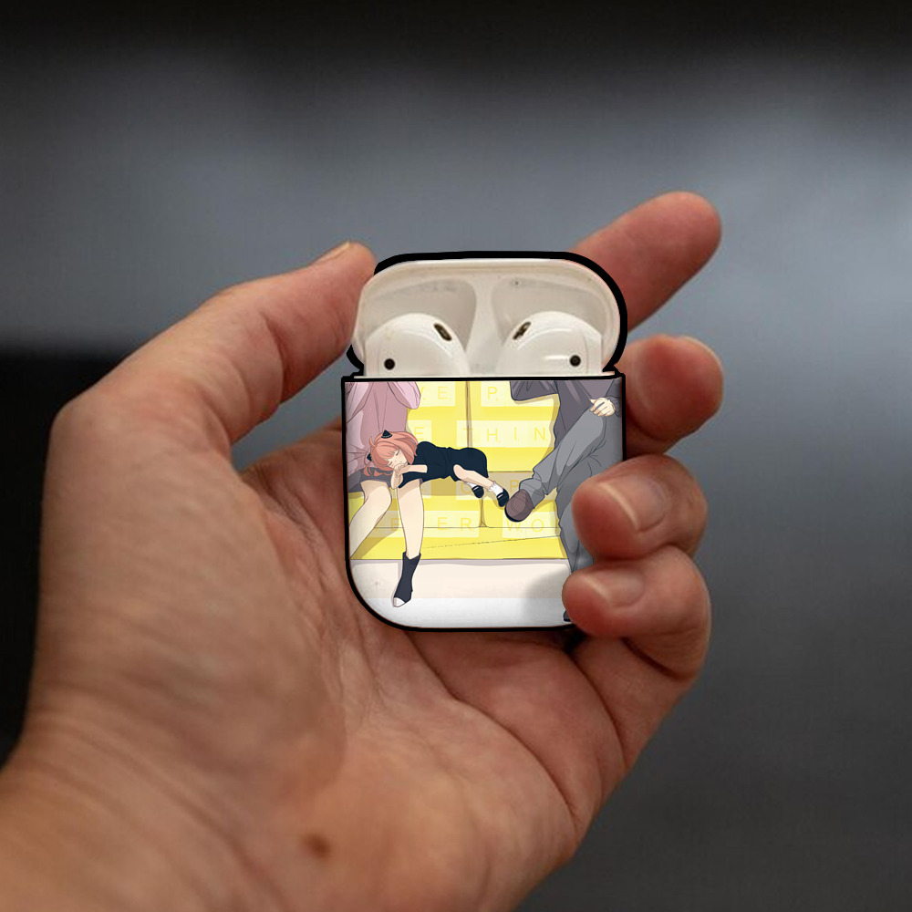 SPY×FAMILY间谍家家酒 AirPods 第2世代保護ケース ハードシェル ブラック 耐衝撃・防指紋・カラビナ付き