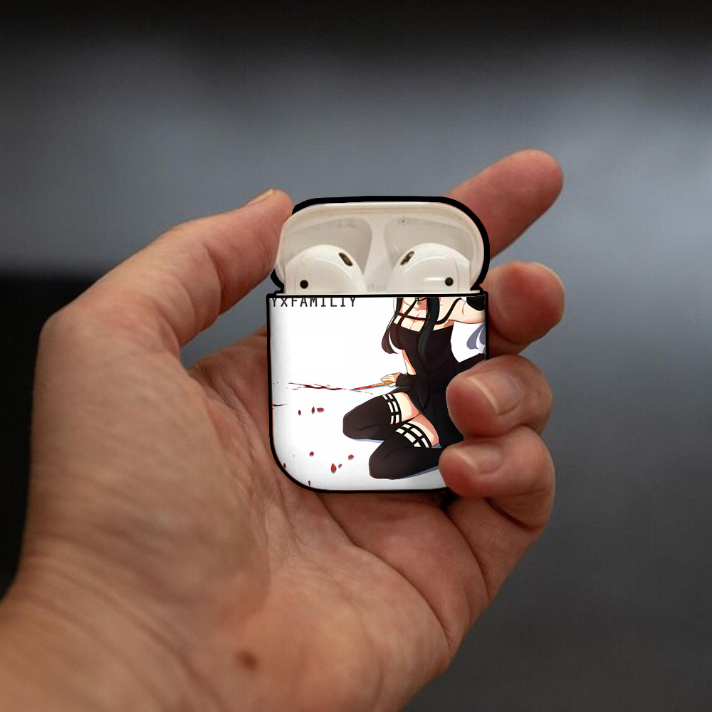 SPY×FAMILY间谍家家酒 AirPods 第2世代保護ケース ハードシェル ブラック 耐衝撃・防指紋・カラビナ付き