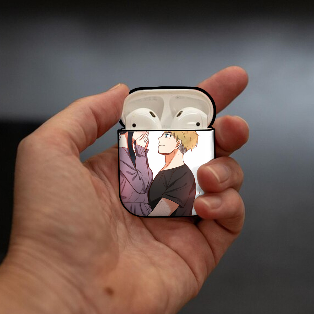 SPY×FAMILY间谍家家酒 AirPods 第2世代保護ケース ハードシェル ブラック 耐衝撃・防指紋・カラビナ付き