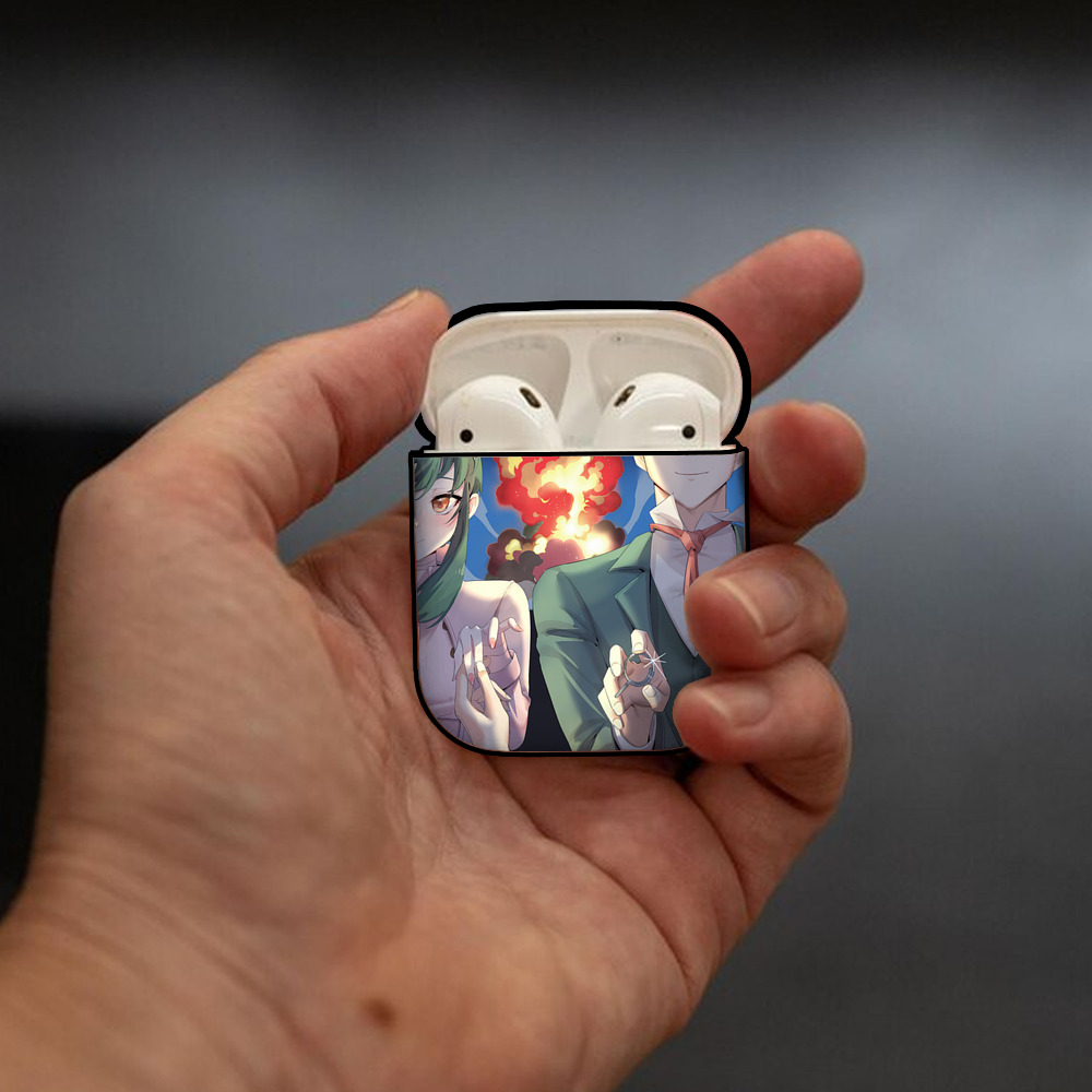 SPY×FAMILY间谍家家酒 AirPods 第2世代保護ケース ハードシェル ブラック 耐衝撃・防指紋・カラビナ付き