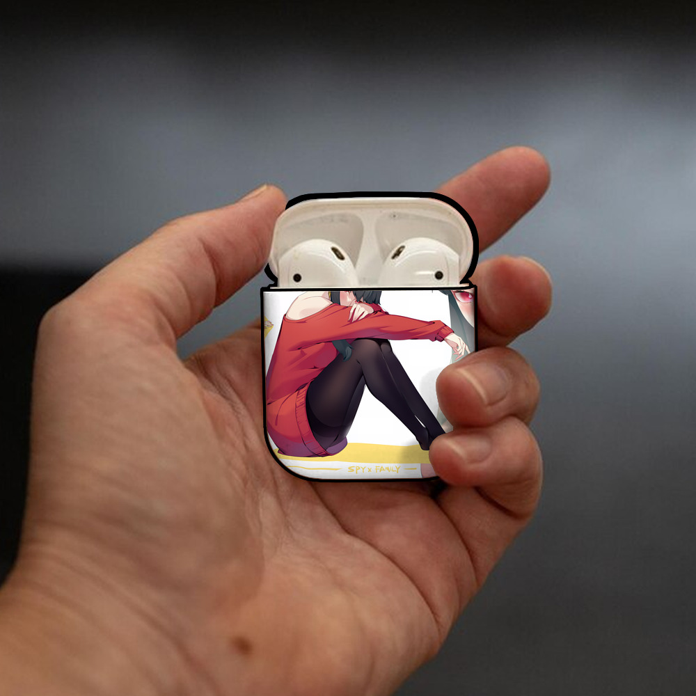 SPY×FAMILY间谍家家酒 AirPods 第2世代保護ケース ハードシェル ブラック 耐衝撃・防指紋・カラビナ付き