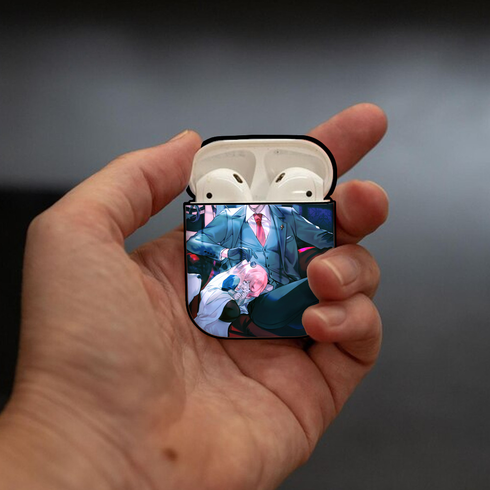 SPY×FAMILY间谍家家酒 AirPods 第2世代保護ケース ハードシェル ブラック 耐衝撃・防指紋・カラビナ付き