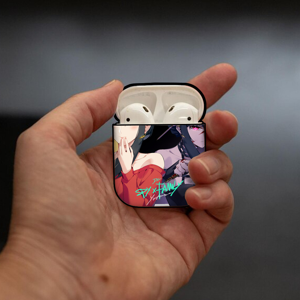 SPY×FAMILY间谍家家酒 AirPods 第2世代保護ケース ハードシェル ブラック 耐衝撃・防指紋・カラビナ付き