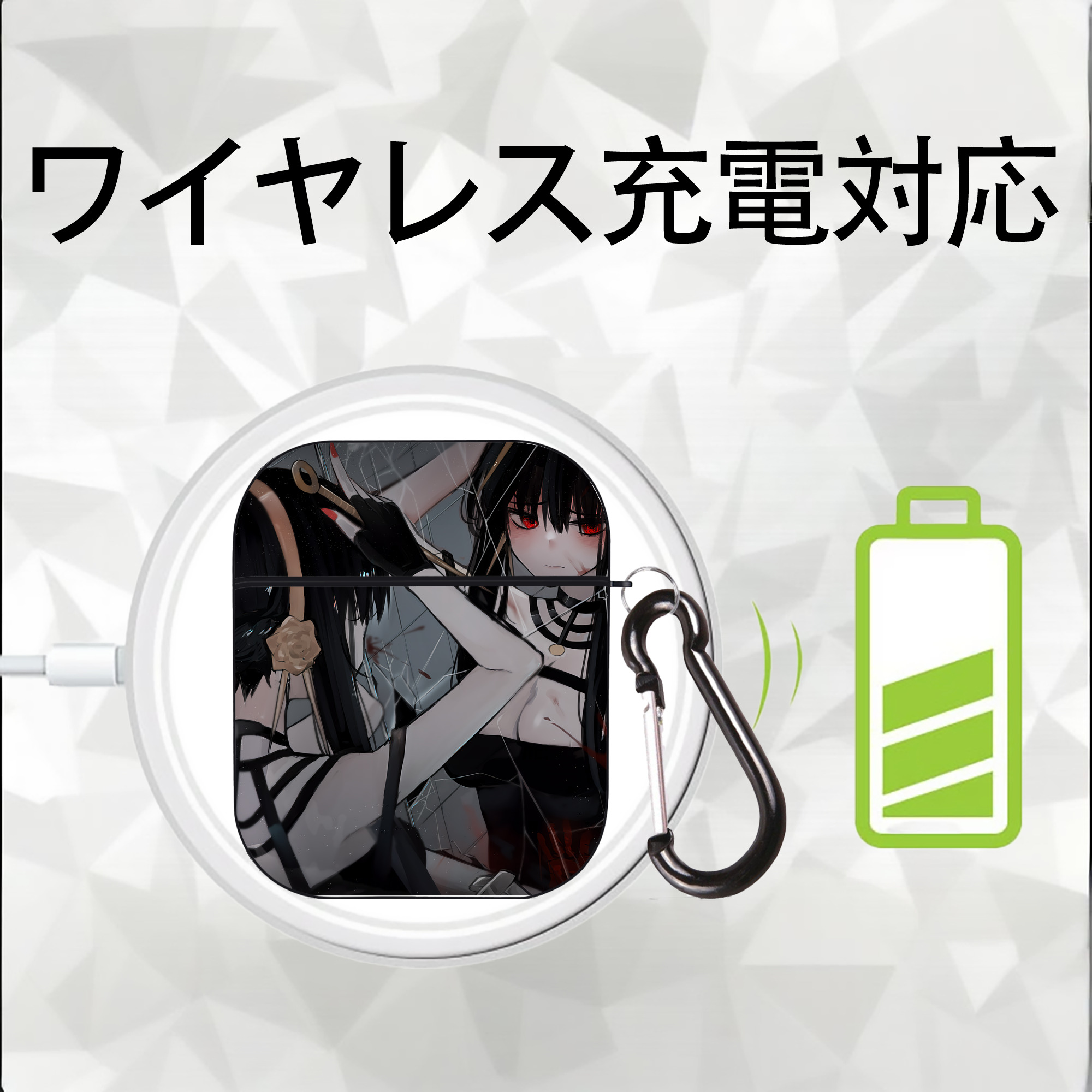 SPY×FAMILY间谍家家酒 AirPods 第2世代保護ケース ハードシェル ブラック 耐衝撃・防指紋・カラビナ付き