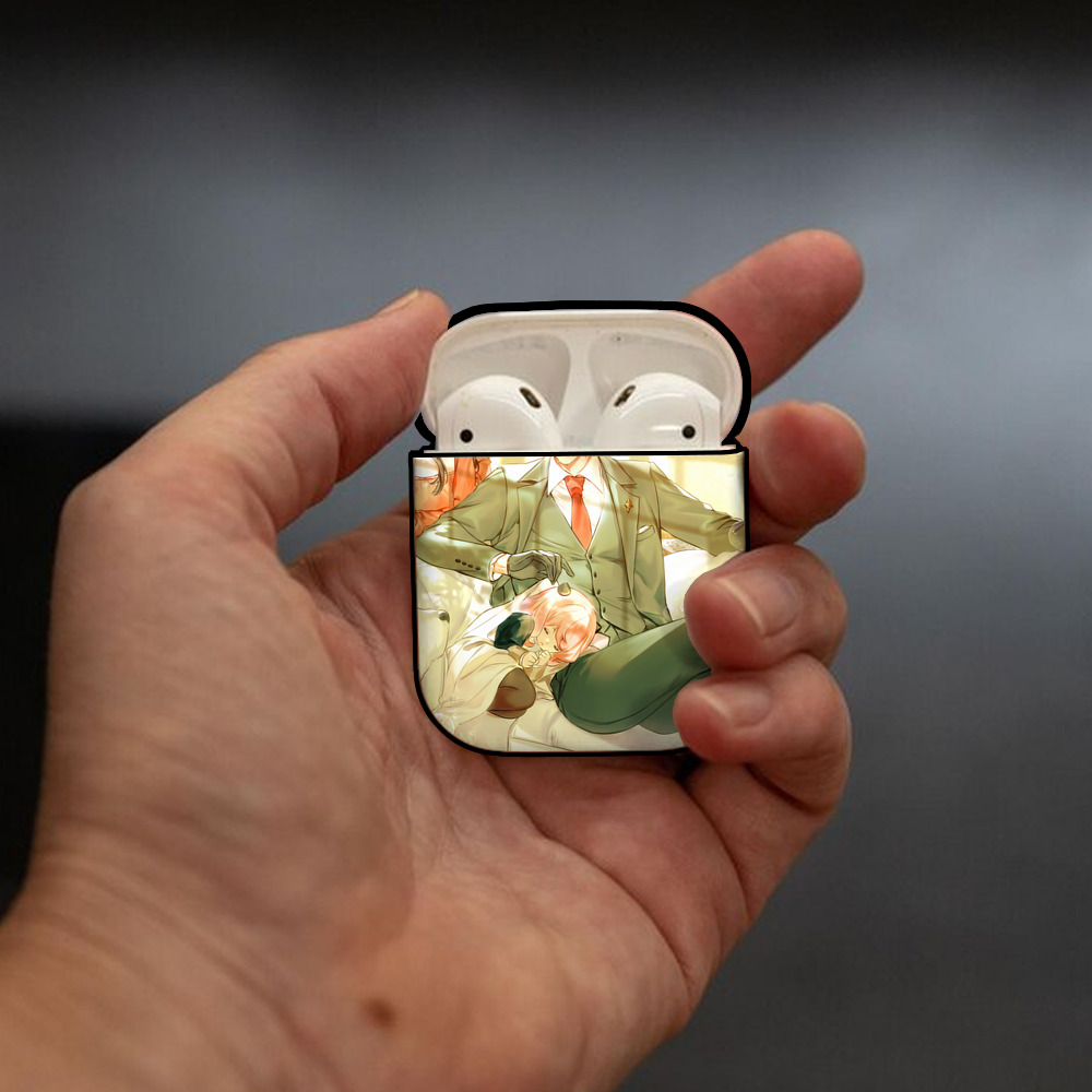 SPY×FAMILY间谍家家酒 AirPods 第2世代保護ケース ハードシェル ブラック 耐衝撃・防指紋・カラビナ付き