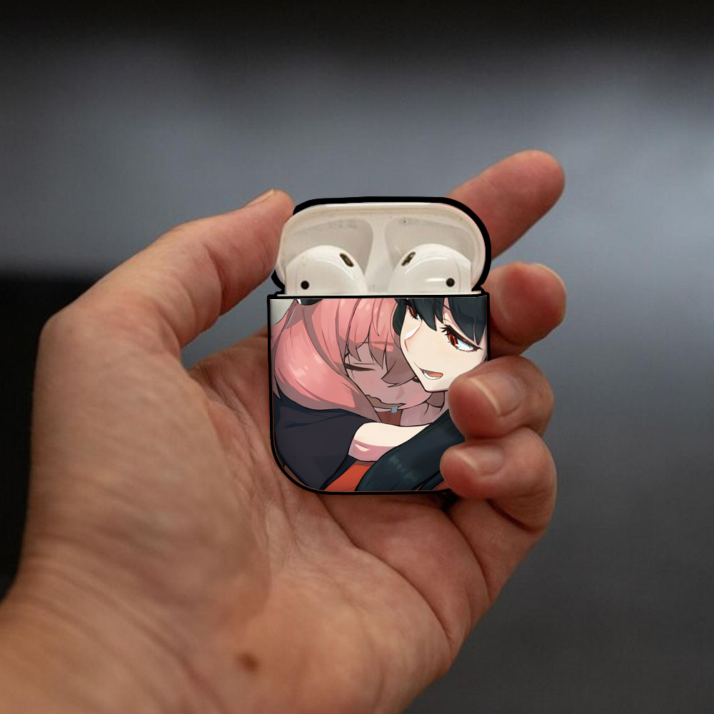 SPY×FAMILY间谍家家酒 AirPods 第2世代保護ケース ハードシェル ブラック 耐衝撃・防指紋・カラビナ付き