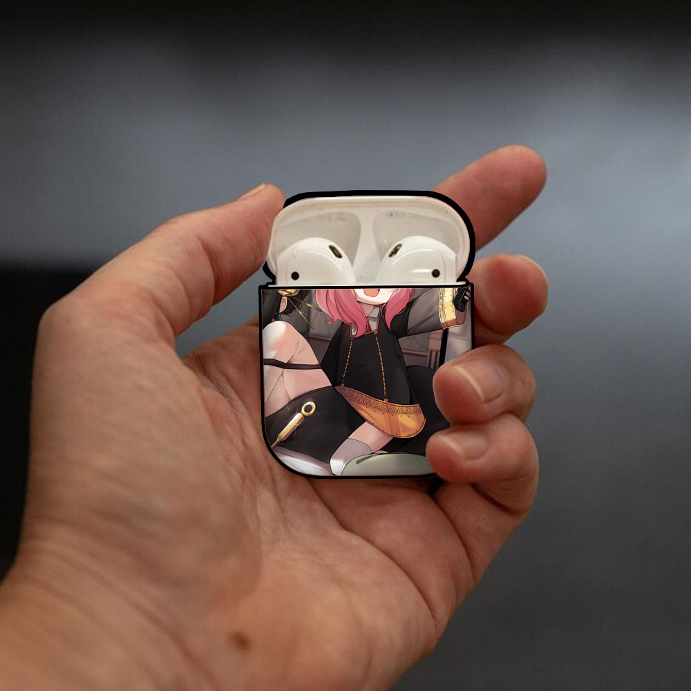 SPY×FAMILY间谍家家酒 AirPods 第2世代保護ケース ハードシェル ブラック 耐衝撃・防指紋・カラビナ付き