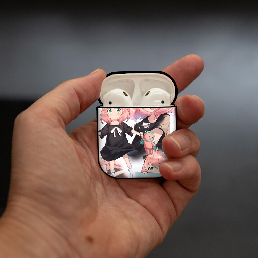 SPY×FAMILY间谍家家酒 AirPods 第2世代保護ケース ハードシェル ブラック 耐衝撃・防指紋・カラビナ付き