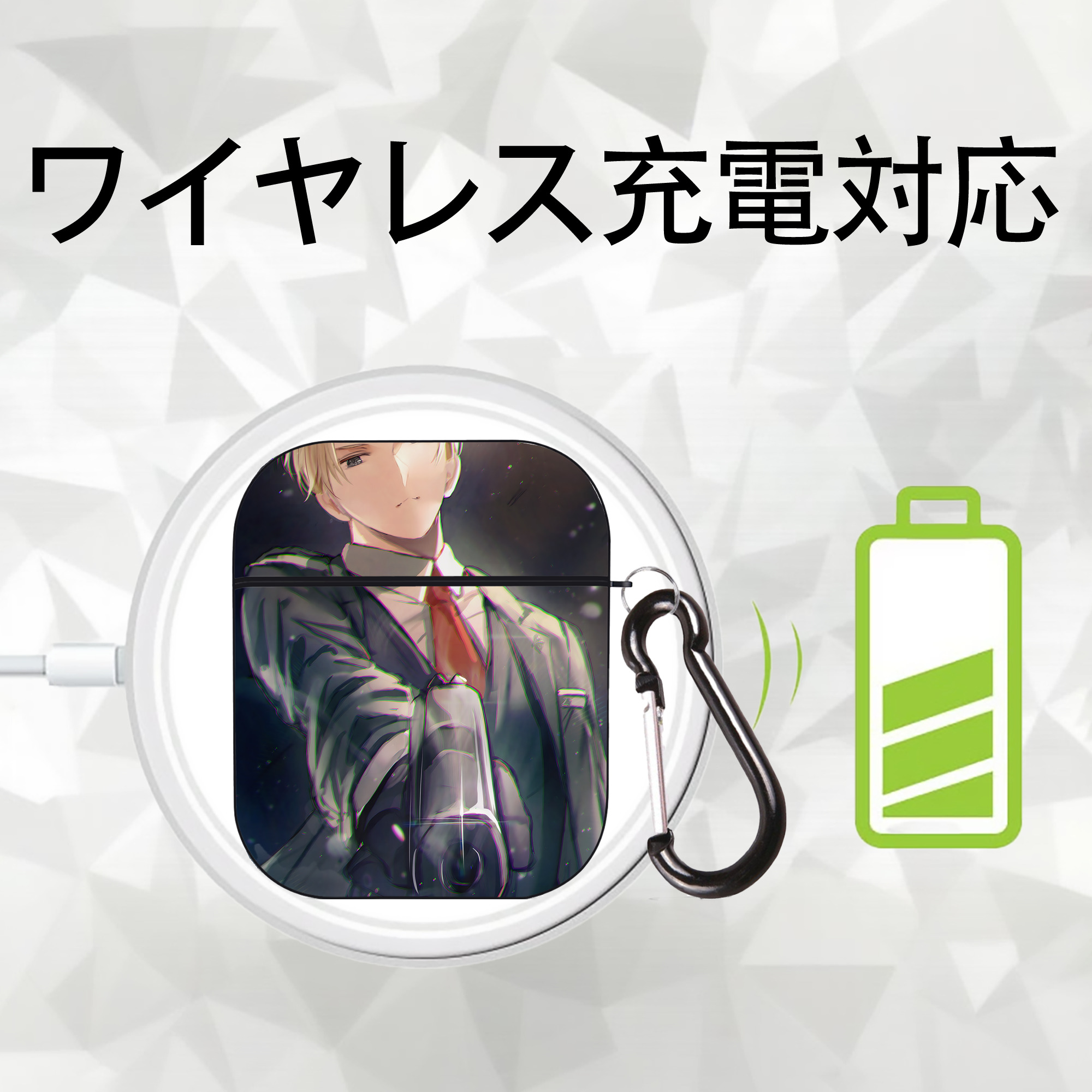 SPY×FAMILY间谍家家酒 AirPods 第2世代保護ケース ハードシェル ブラック 耐衝撃・防指紋・カラビナ付き