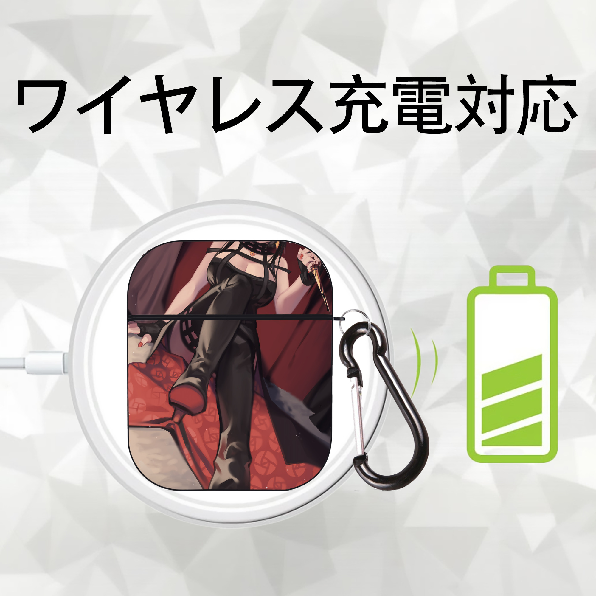 SPY×FAMILY间谍家家酒 AirPods 第2世代保護ケース ハードシェル ブラック 耐衝撃・防指紋・カラビナ付き