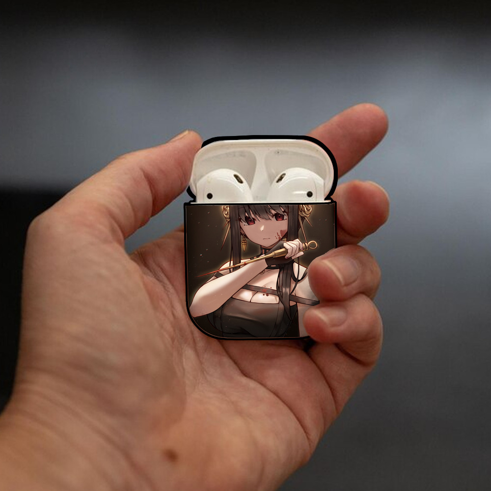 SPY×FAMILY间谍家家酒 AirPods 第2世代保護ケース ハードシェル ブラック 耐衝撃・防指紋・カラビナ付き