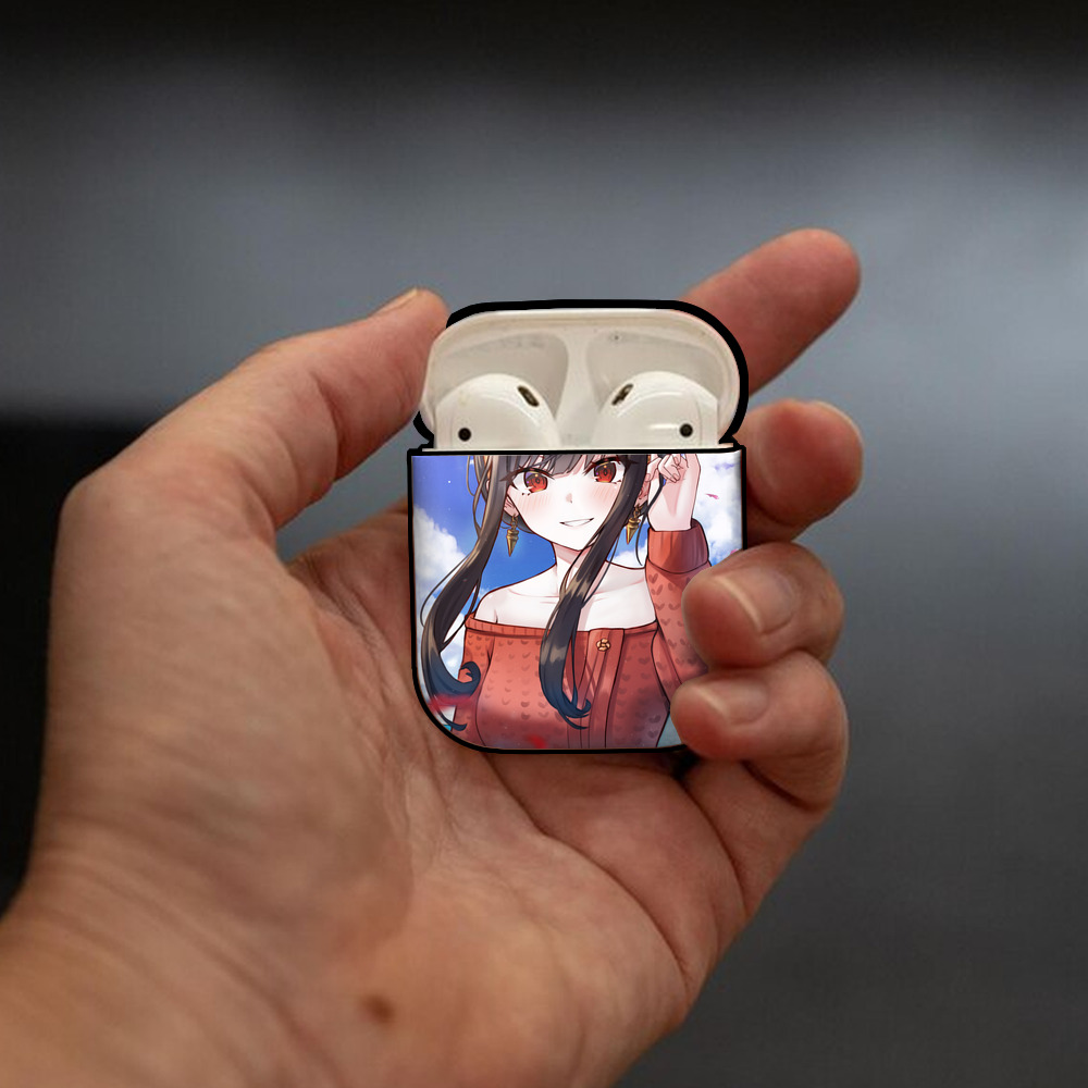 SPY×FAMILY间谍家家酒 AirPods 第2世代保護ケース ハードシェル ブラック 耐衝撃・防指紋・カラビナ付き