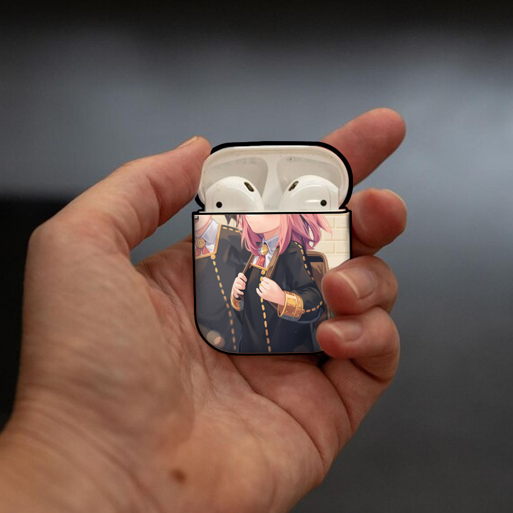 SPY×FAMILY间谍家家酒 AirPods 第2世代保護ケース ハードシェル ブラック 耐衝撃・防指紋・カラビナ付き