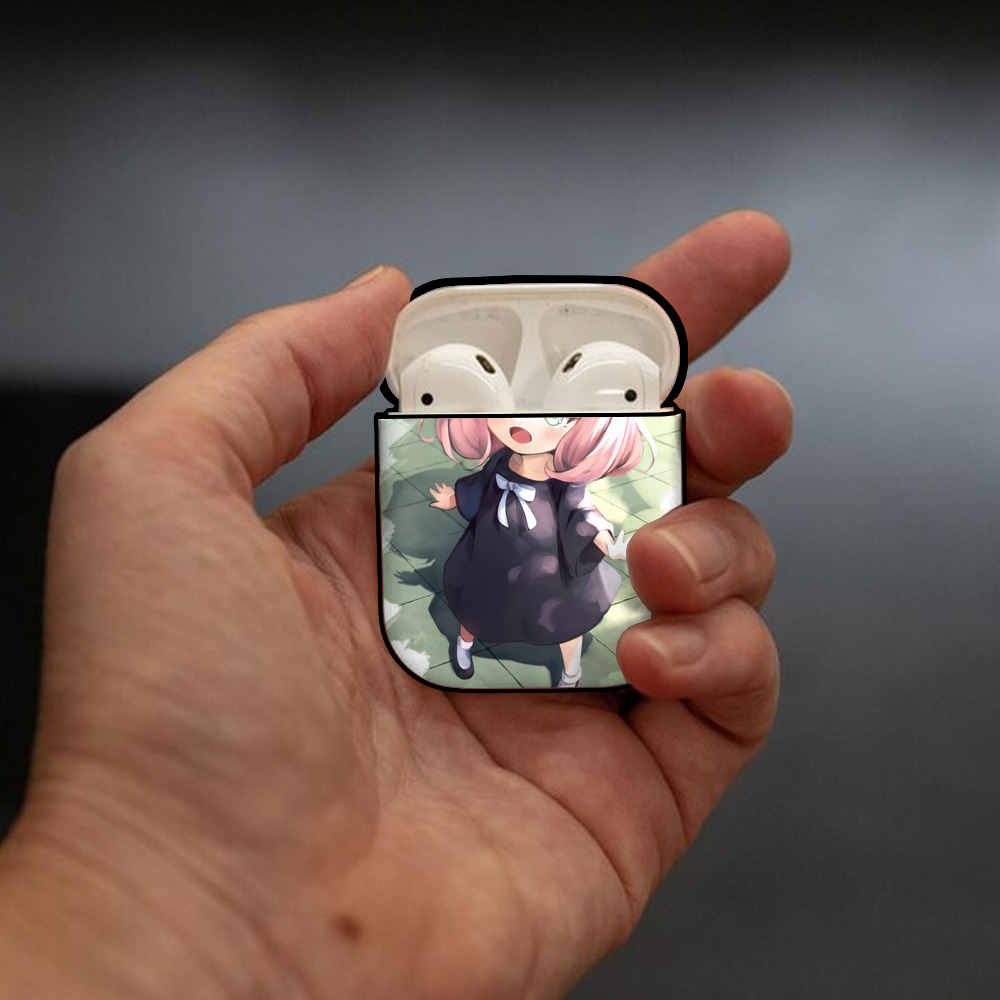 SPY×FAMILY间谍家家酒 AirPods 第2世代保護ケース ハードシェル ブラック 耐衝撃・防指紋・カラビナ付き