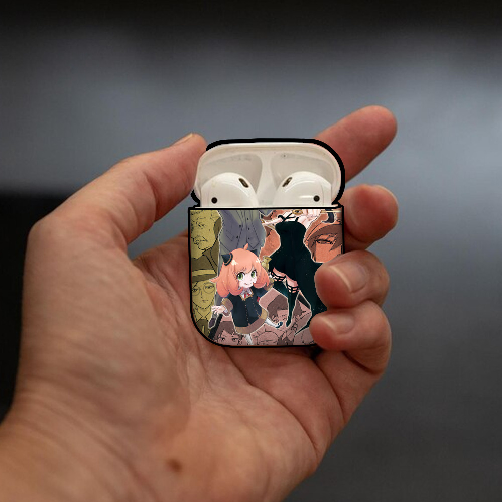 SPY×FAMILY间谍家家酒 AirPods 第2世代保護ケース ハードシェル ブラック 耐衝撃・防指紋・カラビナ付き