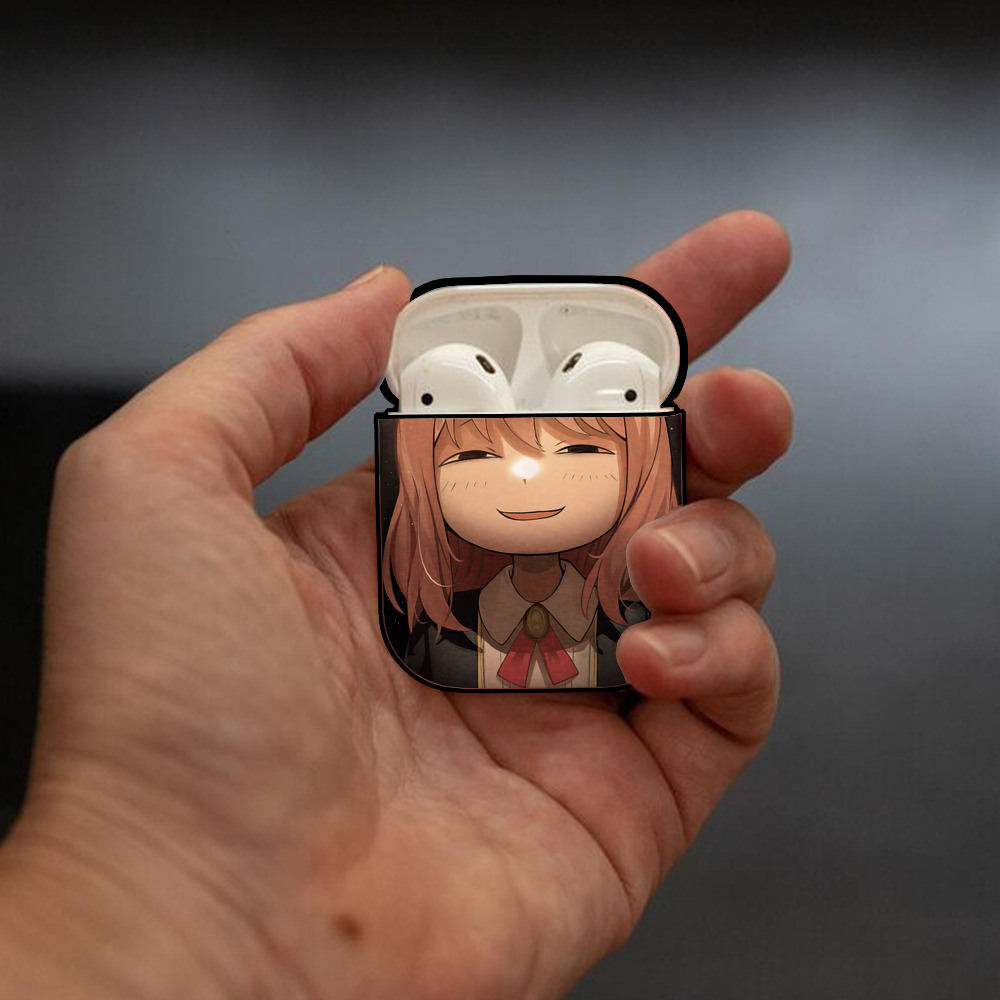 SPY×FAMILY间谍家家酒 AirPods 第2世代保護ケース ハードシェル ブラック 耐衝撃・防指紋・カラビナ付き