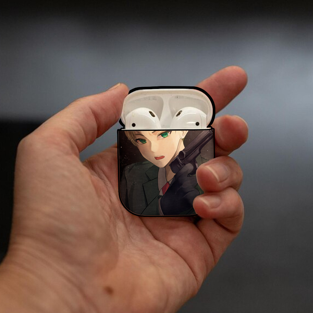 SPY×FAMILY间谍家家酒 AirPods 第2世代保護ケース ハードシェル ブラック 耐衝撃・防指紋・カラビナ付き