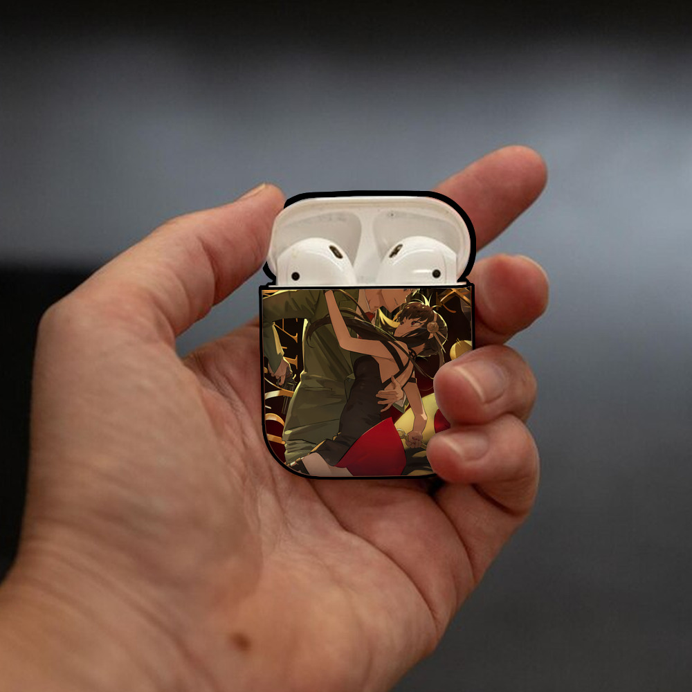 SPY×FAMILY间谍家家酒 AirPods 第2世代保護ケース ハードシェル ブラック 耐衝撃・防指紋・カラビナ付き