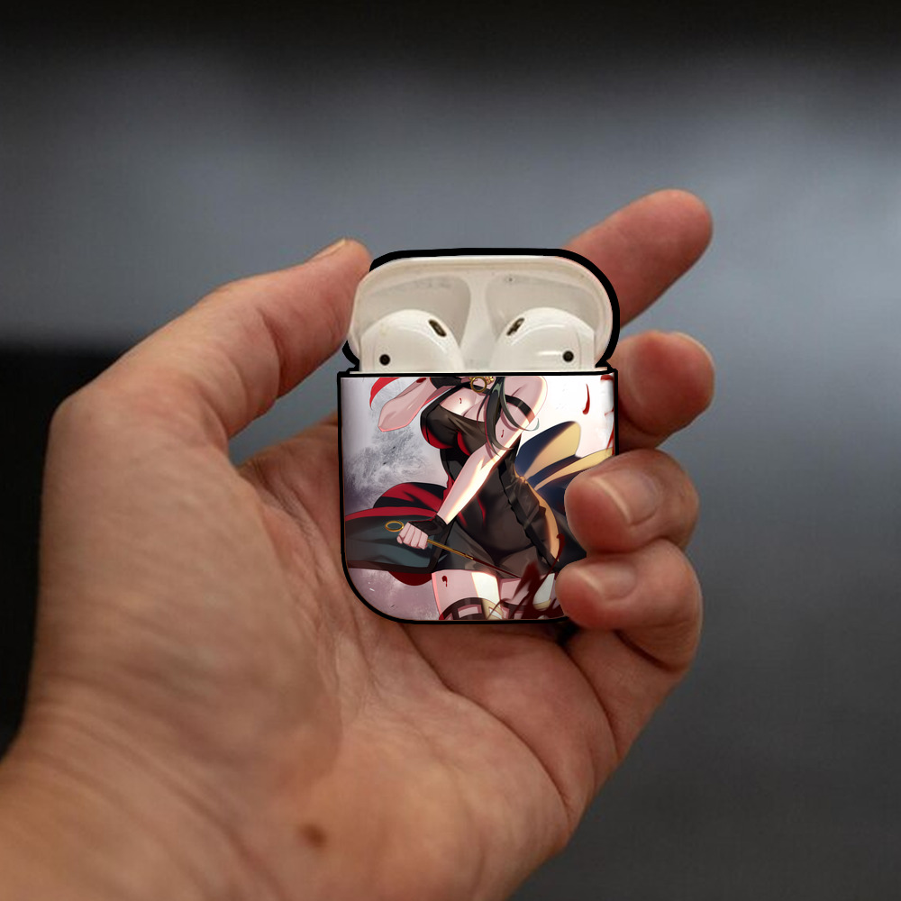 SPY×FAMILY间谍家家酒 AirPods 第2世代保護ケース ハードシェル ブラック 耐衝撃・防指紋・カラビナ付き