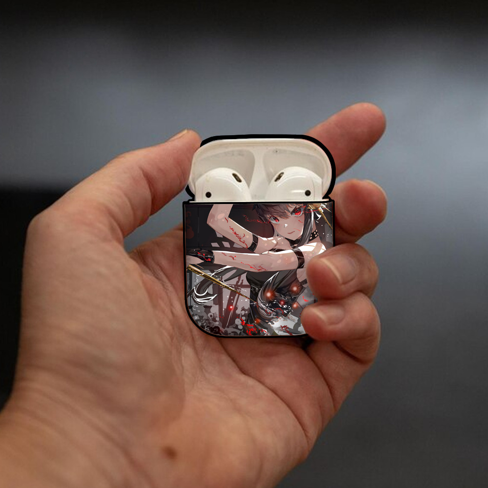 SPY×FAMILY间谍家家酒 AirPods 第2世代保護ケース ハードシェル ブラック 耐衝撃・防指紋・カラビナ付き