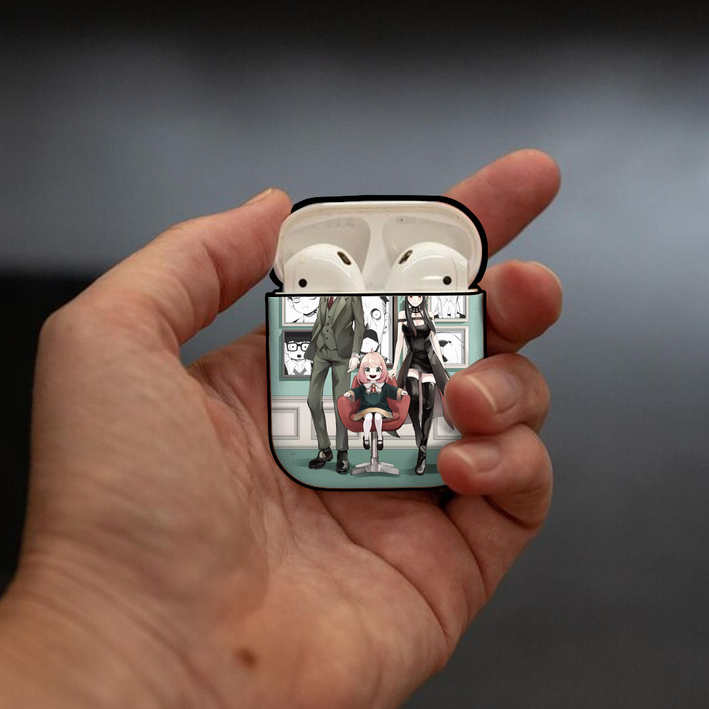 SPY×FAMILY间谍家家酒 AirPods 第2世代保護ケース ハードシェル ブラック 耐衝撃・防指紋・カラビナ付き