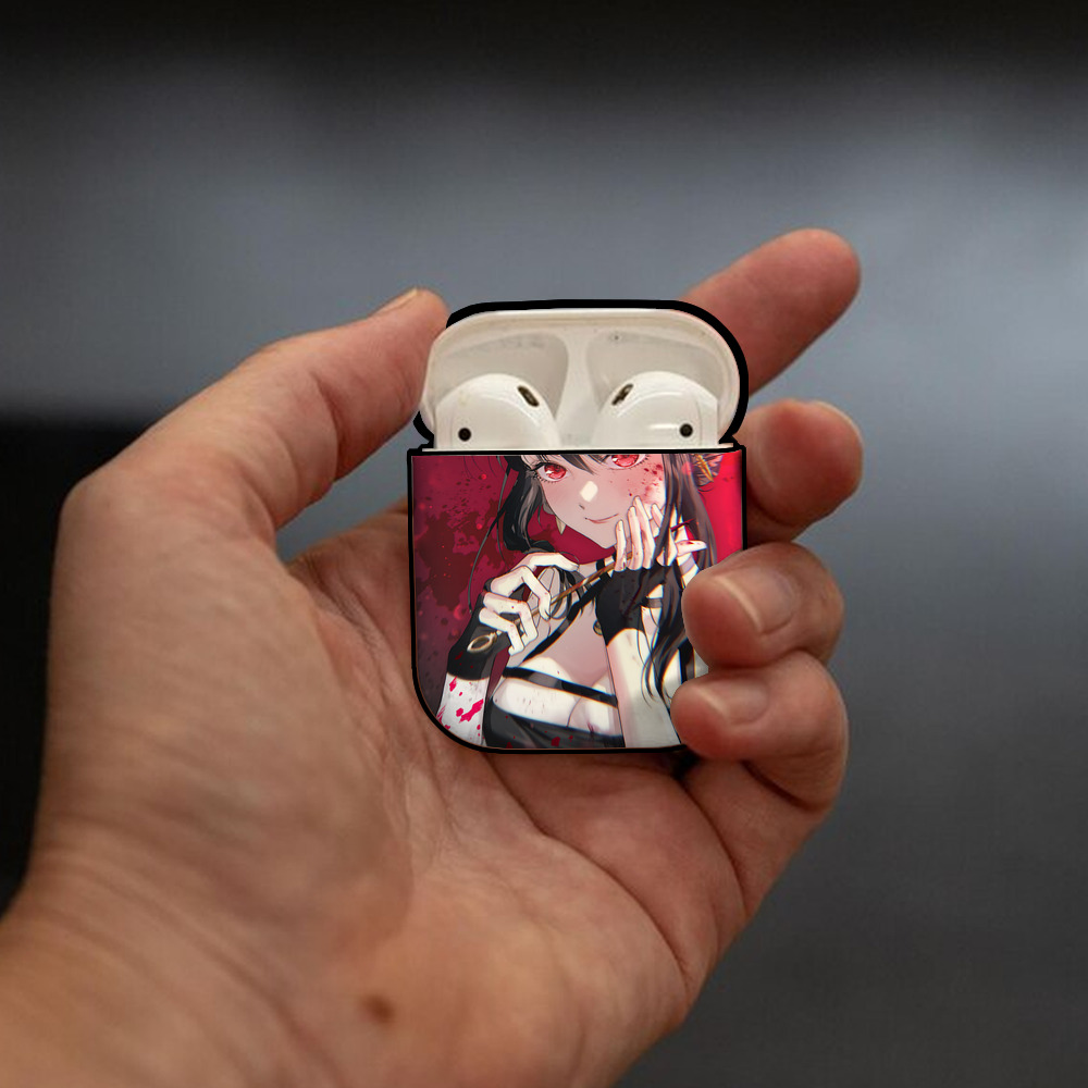 SPY×FAMILY间谍家家酒 AirPods 第2世代保護ケース ハードシェル ブラック 耐衝撃・防指紋・カラビナ付き